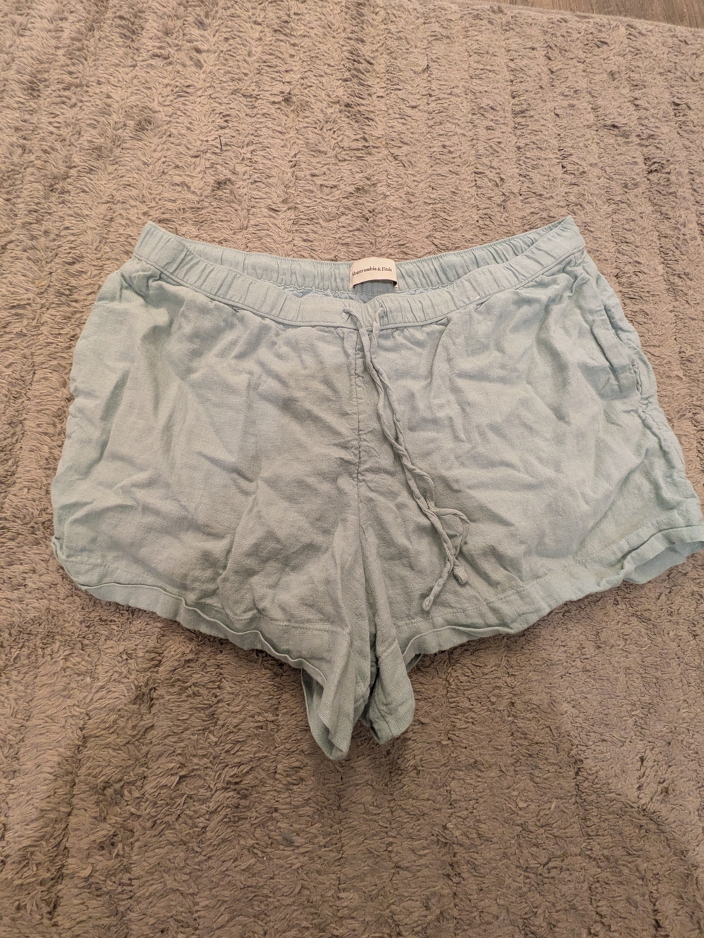 Abercrombie & Fitch Light Blue Drawstring Lounge Shorts